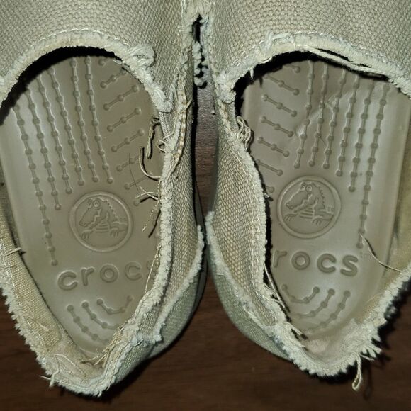 Crocs Santa Cruz Slip On Loafers Casual Beach Boat Shoes Tan Men's 7 - Picture 7 of 7